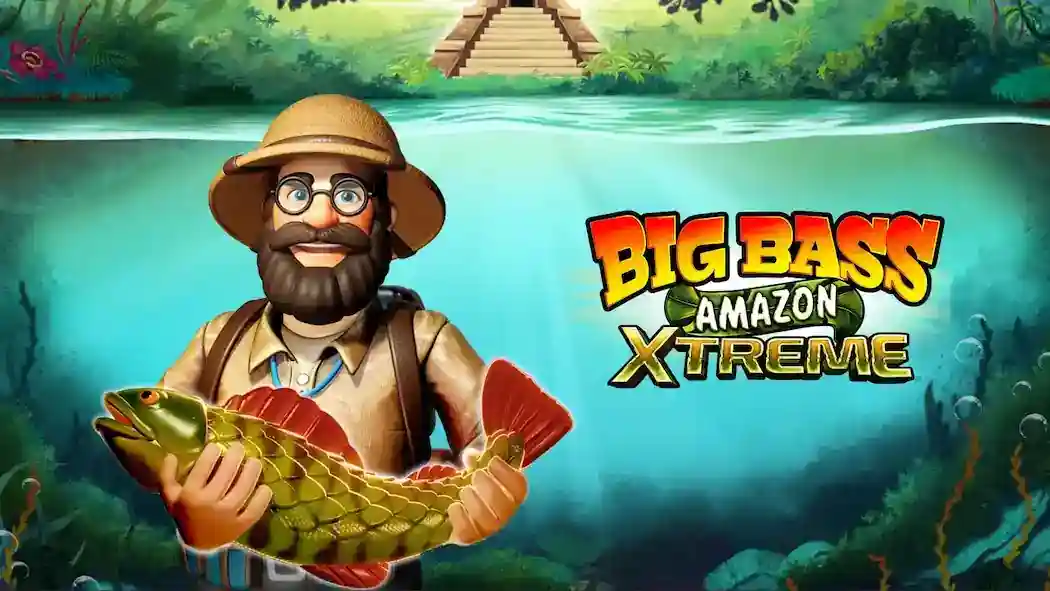 Top 10 Melhores Slots Da 222Bet Que Mais Pagam Em 2026 Jogo Big Bass Amazon Xtreme na 222bet mostrando o pescador e os símbolos de peixes com valores de prêmios em dinheiro.